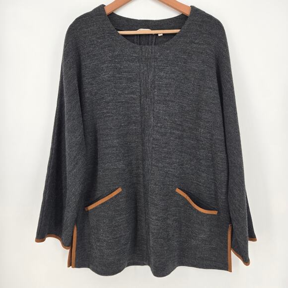 Soft Surroundings Sweaters - Soft Surroundings Wool‑Blend Pullover Tunic Sweater – Women’s L, Gray